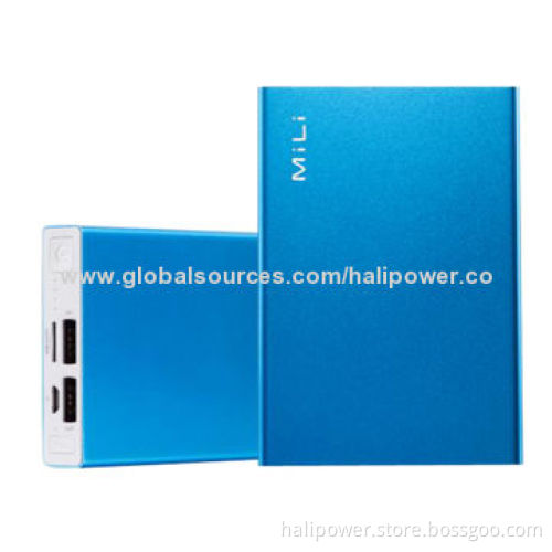 High-quality Lithium Polymer Cell Power Banks with Dual-output, 6,000mAh Capacity